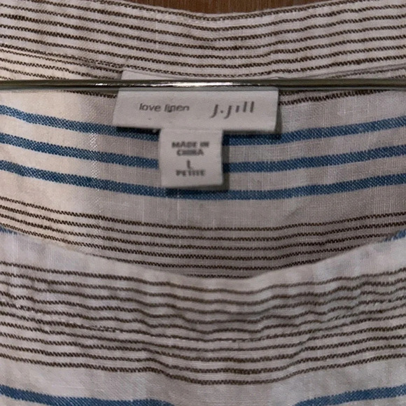 J. Jill Pure Linen Sleeveless Striped Dress Size Large - Picture 6 of 8